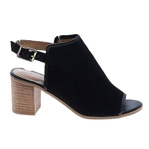 Franco Fortini Leather Peep Toe Heeled Sandals 9